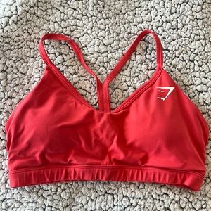 Gymshark V neck Training Bra Red